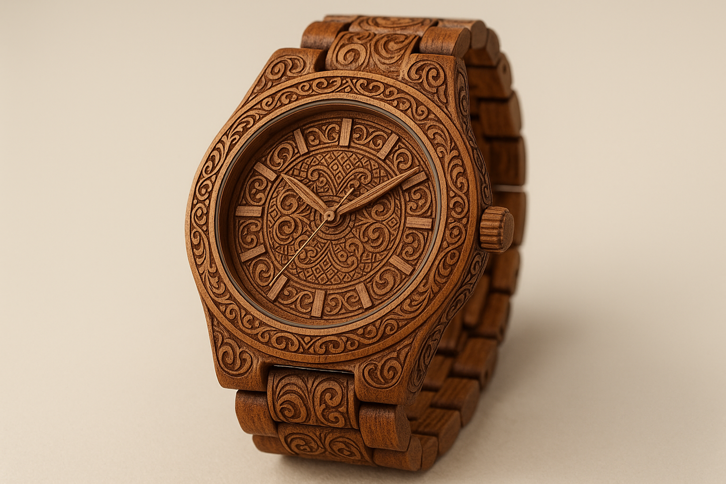 Engraved Wooden Watch